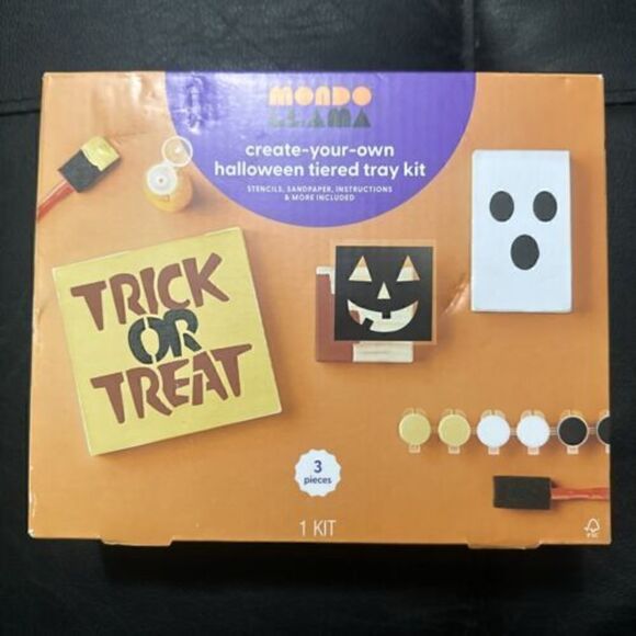 Mondo Llama Create Your Own Halloween Tiered Tray Kit. 3 Pieces. - Picture 1 of 3